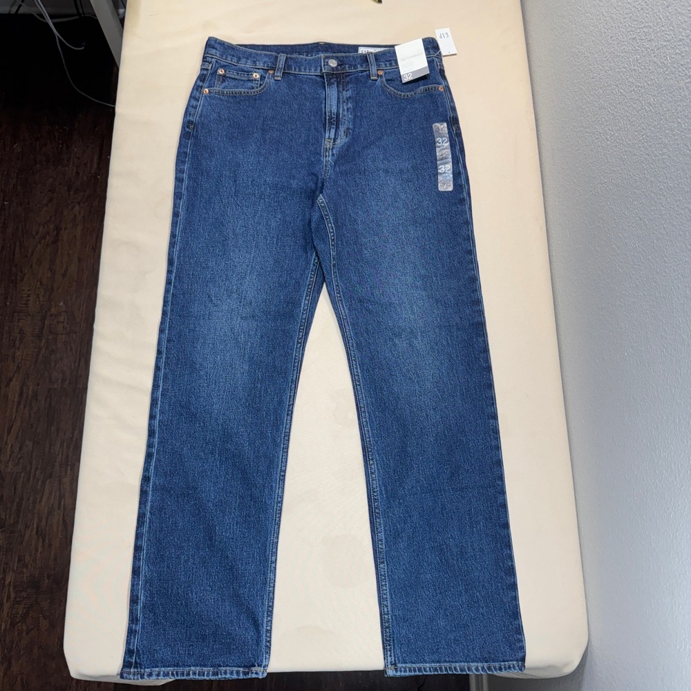 Gap 90s Straight High Rise Jeans 32 14 Regular Medium Wash Low Stretch Denim NWT